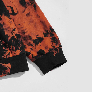 Survêtement unisexe d'automne 2 pièces à capuche avec cordon de serrage, imprimé tie-dye, coupe ample, streetwear, longueur intégrale, respirant, en polyester - Product Image 6