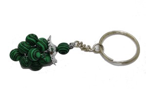 Llavero de cristal de alta calidad con piedra de malaquita en forma de uva, cuentas naturales, amuleto curativo, regalo para mujeres. - Product Image 2