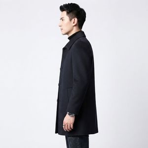 Korean Style Single Breasted Corduroy <b>Coat</b> for <b>Men</b> Medium to <b>Long</b> Standard Double-sided Parka with Winter Collar - Product Image 3