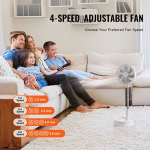 Ventilatore Pieghevole da 8 Pollici con Telecomando a 4 Velocità, Silenzioso, Portatile, Ricaricabile 7200mAh, Spina USA, Ideale per Hotel - Product Image 3