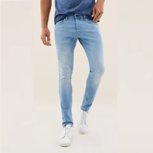 Jeans casuales para hombre, corte recto, lavado a la piedra, 100% algodón, transpirables, de secado rápido, cintura media, ligeros. - Product Image 5