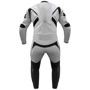 Unisex Full Sleeve Genuine Leather 220g Motorcycle Suit Color Blocked <b>Waterproof</b> Racing Wear Winter Adult Size Custom Logo Front - Product Image 3