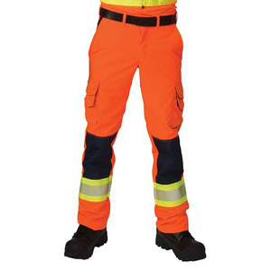 Men's <b>High</b> Visibility Reflective Work Pants With Reinforced <b>Knees</b> And Multiple Pockets Polyester Material Safety Protective - Product Image 6