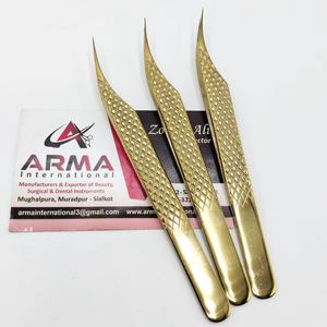 แหนบต่อขนตาปลายไฟเบอร์ พลาสมาโกลด์ ดอลฟิน  ทดสอบด้วยมือ จับถนัดมือ แข็งแรง ทนทาน พร้อมโลโก้ - Product Image 1