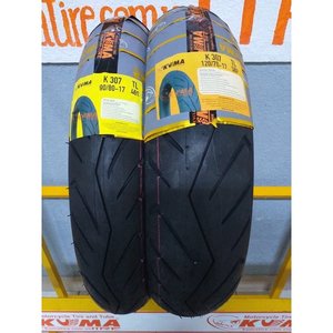 Juego de Neumáticos para Motocicleta KUMATIRE K307 Sin Cámara, 90 80 17 Delantero, 120 70 17 Trasero, Duraderos para Uso en Ciudad y Calle, Gran Venta - Product Image 3