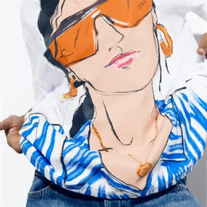 เสื้อยืดผ้าฝ้ายพรีเมียมลำลองสำหรับผู้หญิง ผู้ผลิต OEM เนื้อผ้านุ่ม ถักทอ พิมพ์ลายดิจิทัล คอกลม แขนสั้น ดีไซน์ทันสมัย - Product Image 5