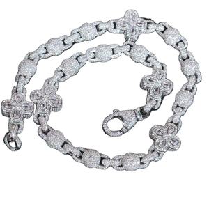 Cadena Cubana de 18mm con Baño de Rodio y Piedras de Imitación Personalizada |   Plata de Ley 925 |   Diamantes Moissanite VVS |   Regalo de Joyería Hip Hop - Product Image 1