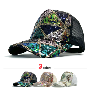 Gorra de Béisbol de Verano con Lentejuelas Brillantes, Malla Trasera Ajustable y Algodón, Gorra para el Sol - Product Image 1