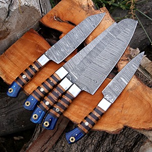 Custom Handmade 67-Layer Damascus Steel Chef <b>Set</b> Five-Piece <b>Sharp</b> <b>Knife</b> <b>Set</b> Ambidextrous Handles 58-60 HRC Gift Husband BBQ - Product Image 3