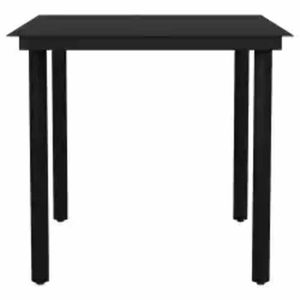 3-Piece Gray Poly <b>Rattan</b> Patio Dining Set with <b>Cushions</b> <b>Garden</b> Sets with Glass Top - Product Image 4