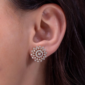 Pendientes de Diamantes Moissanite de Alta Calidad, Pendientes de Botón Chapados en Oro para Mujer, Joyería Fina para Exportación, Precio de Venta - Product Image 4
