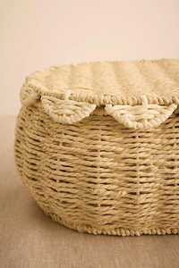 Set of 2 scalloped paper storage basket for kid, Best option for gift basket with decor for room made in Vietnam - Product Image 6