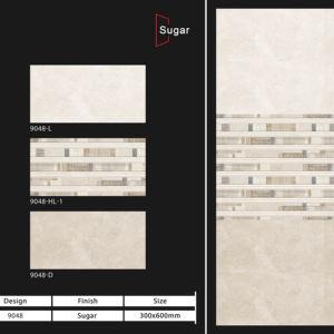 Carreaux muraux en céramique premium 300x600mm pour salle de bain et cuisine, surface brillante mate effet sucre, design mural intérieur luxueux - Product Image 1