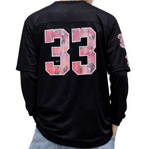 Camiseta Premium para Hombre, Manga Larga, Malla Transpirable, Diseño de Mármol Rosa con Número, Estilo Urbano, Ligera, Fabricante OEM al por Mayor - Product Image 6