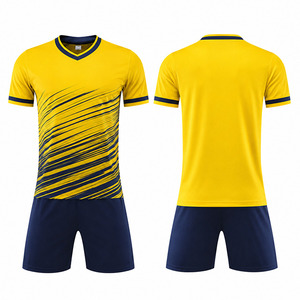 Conjunto de Camiseta de Fútbol Sublimada Transpirable al por Mayor, Cuello en V, Manga Corta, 100% Poliéster, Unisex, Impresión Personalizada, Secado Rápido, para Entrenamiento - Product Image 3