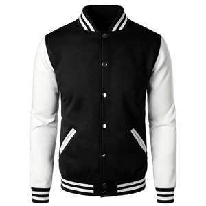 Vente de gros Veste universitaire en denim unie avec col montant et logo personnalisé coupe régulière style vintage Vêtements d'extérieur décontractés pour hommes - Product Image 1