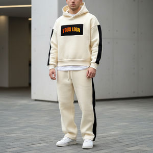 Survêtement d'hiver à capuche pour homme OEM de haute qualité, vêtements personnalisés, streetwear imprimé, uni, 2 couleurs, 100 % coton, coupe régulière, respirant - Product Image 6