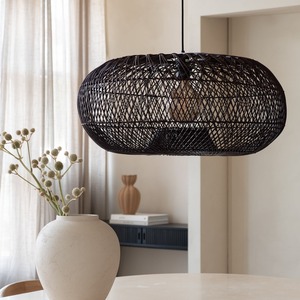Abat-jour en rotin fait main, style bohème, écologique, pour usage intérieur, abat-jour en rotin tissé, luminaire suspendu - Product Image 5