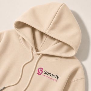 Sudadera con Capucha para Mujer Somofy Enterprises, 100% Algodón Tejido, Transpirable, Ecológica, con Logotipo Estampado en la Parte Delantera, Estilo Invernal - Product Image 1