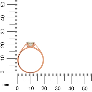 Anillo Solitario Sublime Glow Clásico de Oro Rosa de 18K con Corte Princesa, Anillo de Compromiso con Diamante Fino, Anillo de Boda para Mujer - Product Image 5