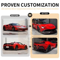 Untuk Ferrari SF90 Stradale Spider 2019 Model mobil Facelift mmy gaya Body Kit depan bibir rok sisi Fender Hood cermin penutup