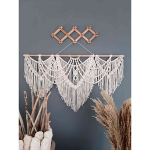 Tapiz de Macramé de Madera de Sheesham al por Mayor |   Tapiz de Yute Hecho a Mano - Product Image 1