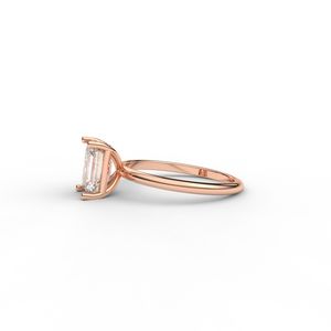 แหวนเพชรทรงเอเมอรัลด์สังเคราะห์จากห้องปฏิบัติการ ได้รับการรับรองจาก IGI ชุบโรเดียม ทองคำ 14k สีโรส/เยลโลว์/ไวท์ ดีไซน์หรูหรา - Product Image 2