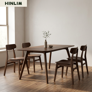 Table à manger rectangulaire NESTHOUZ style ferme moderne du milieu du siècle, en bois massif, avec pieds évasés, 6 places, durable et stable, pour appartement et salle à manger - Product Image 4