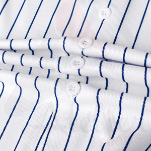 Camiseta de Béisbol al por Mayor, Camiseta de Softbol que Absorbe la Humedad, Camiseta de Béisbol Ecológica, Camiseta de Béisbol con Botones y Rayas - Product Image 6