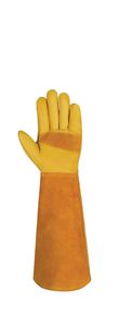Leather Welding <b>Gloves</b> Cotton Liner Straight Thumb Molten Metal Splash Resistant TIG Use Orange Yellow Color - Product Image 3