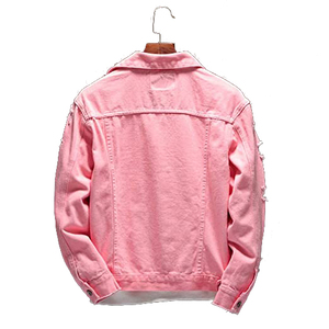 Veste en jean légère et tendance pour homme, respirante et polyvalente pour superposition, avec options de broderie personnalisées sur le devant - Product Image 3
