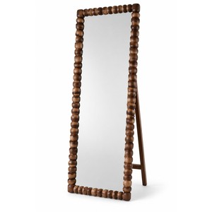 Acacia Wood Spindle Floor <b>Mirror</b> | Handcrafted Mid Century Modern Eco-Friendly Home Decor 70x5x170 cm Wholesale - Product Image 1