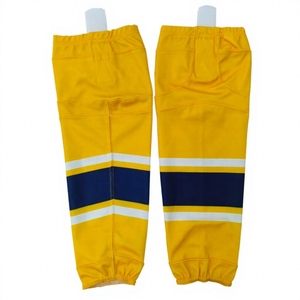 Yellow Blue Striped Basketball Leg Warmers Breathable Knitted Adult <b>Knee</b> <b>High</b> Sport <b>Socks</b> - Product Image 1