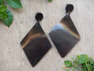 ต่างหูทำมือจากเขาควายธรรมชาติ เครื่องประดับชนเผ่า งานฝีมือธรรมชาติ - Product Image 3