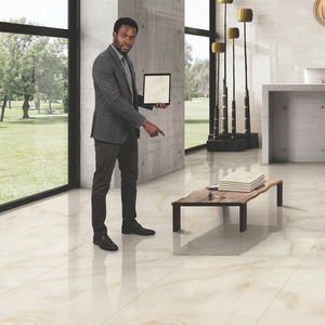 กระเบื้องปูพื้นพอร์ซเลนขัดเงา Vistaar California Pearl ขนาด 600x600 มม. หนา 20 มม. ลายหินอ่อนเงา ขนาด 24x24 นิ้ว สำหรับห้องน้ำและภายนอกอาคาร พร้อมกาว - Product Image 1