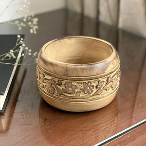 Bol en bois artisanal haut de gamme, écologique, à grain naturel unique, style américain, pour salades, fruits et collations - Product Image 5