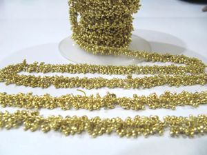 Cadena de cuentas facetadas Rondelle de latón dorado natural de 2 mm con colgante en forma de racimo - Product Image 2