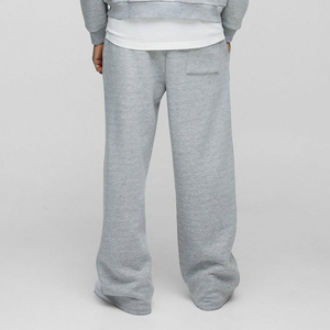 <b>Men's</b> Heather Gray Wide Leg Sweatpants Casual Lightweight <b>Baggy</b> <b>Trousers</b> with Pockets - Product Image 5