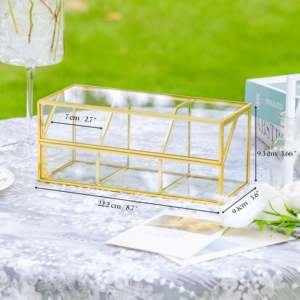 Wholesale Glass Gold <b>Tea</b> Bag Organizer Storage <b>Box</b> with 3 Compartments Christmas Gift for <b>Tea</b> Lovers - Product Image 5