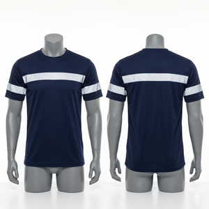 เสื้อยืดนิรภัยตาข่ายโพลีเอสเตอร์ 180 GSM สำหรับผู้ชาย สีส้ม แผ่นสะท้อนแสง พิมพ์โลโก้แบบซับลิเมชั่นตามสั่ง - Product Image 2