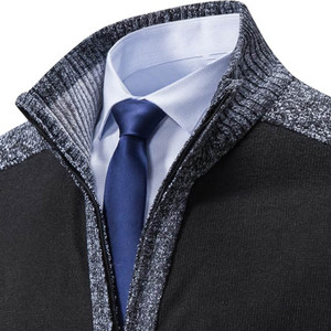 Wholesale Men's Full Zip <b>Cardigan</b> <b>Sweater</b> Casual Ribbed Knitted Top Winter Custom ODM Logo on Front Winter Men's <b>Sweater</b> - Product Image 3