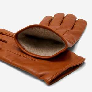 Premium Unisex Brown Leather <b>Touch</b> <b>Screen</b> <b>Gloves</b> Wrist Length Thermal Breathable Outdoor Casual Winter Daily Use - Product Image 3