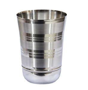 Elegant Stainless Steel Tumbler With Floral Pattern Hand-Made Bohemian Design Home Hotels Party Use <b>Water</b> Glass - Product Image 1