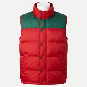 Custom Denim Patchwork <b>Puffer</b> Vest Wholesale Sleeveless <b>Puffer</b> Jacket Men <b>Women</b> Unisex Quilted <b>Gilet</b> Street Style OEM Maker Bulk - Product Image 2