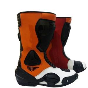Men's <b>Black</b> White Yellow Plus Size Flame-Retardant Leather Sportswear Motorcycle <b>Boots</b> Breathable Anti-UV Quick Dry All Seasons - Product Image 5