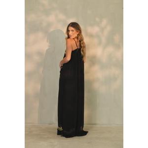 Premium Stylish Bohemian Summer Romance Vintage Modest Sexy V-Neck Waist <b>Elastic</b> Sleeveless Floor Length Professional Plus Size - Product Image 6
