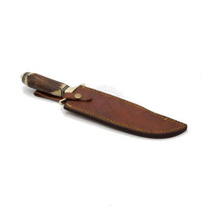 Nouvelle édition haut de gamme : Couteau de chasse Damas fait main, le meilleur couteau Bowie de camping ultra-affûté pour collectionneur, avec manche en bois de cerf et lame fixe. - Product Image 6