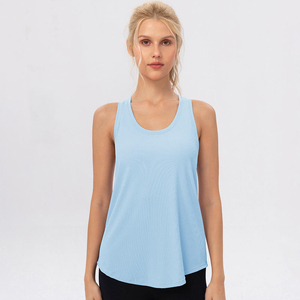 Women Ribbed Tank <b>Top</b> Sleeveless Crew Neck Solid Color Breathable Loose Fit All Seasons Orange Polyester <b>Top</b> - Product Image 2