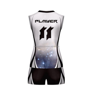 Sublimación voleibol deportes Jersey personalizado su propio logotipo nombre del equipo traje de voleibol hombres negro voleibol uniformes camisas - Product Image 3