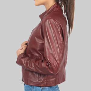 Chaquetas de Cuero 100% con Diseño Completo para Invierno, Chaqueta de Cuero Genuino de Oveja para Mujer, Venta al Por Mayor - Product Image 4